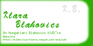 klara blahovics business card
